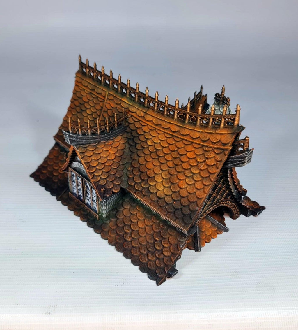 Red Rose Lodge 28mm DND Terrain | Tabletop Wargaming Scenery for Warhammer, Frostgrave & RPG | Unpainted 3D Printed