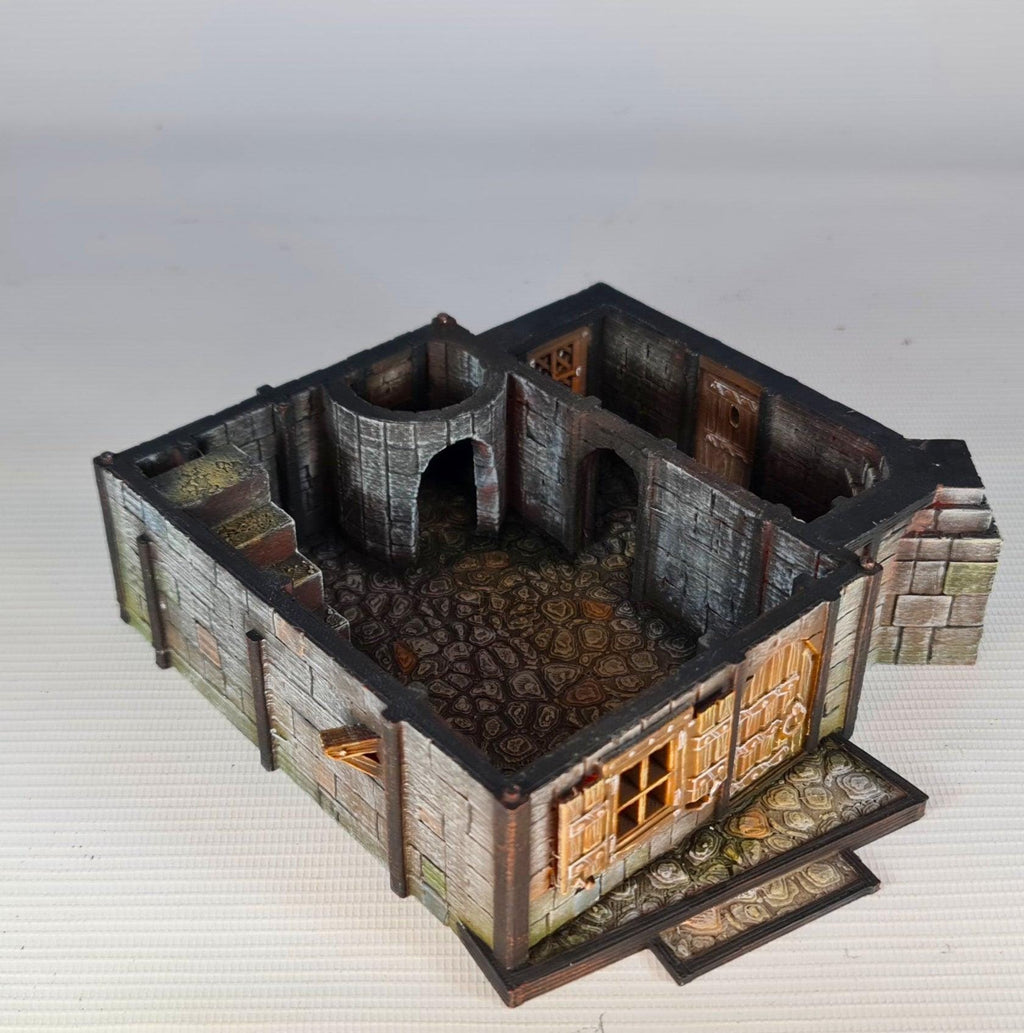 Steeple Lodge 28mm DND Terrain | Tabletop Wargaming Scenery for Warhammer, Frostgrave & RPG | Unpainted 3D Printed