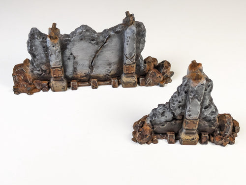 28mm Wall Ruins Terrain Scenery for DND, Warhammer, Wargames, Unpainted, 6 Pcs