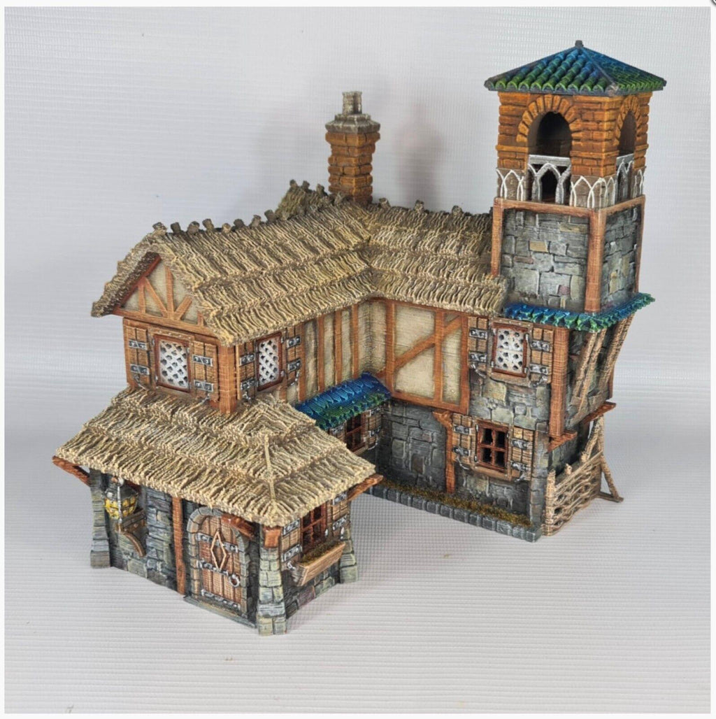 Bell Tower Farm 28mm DND Terrain | Tabletop Wargaming Scenery for Warhammer, Frostgrave & RPG | Unpainted 3D Printed