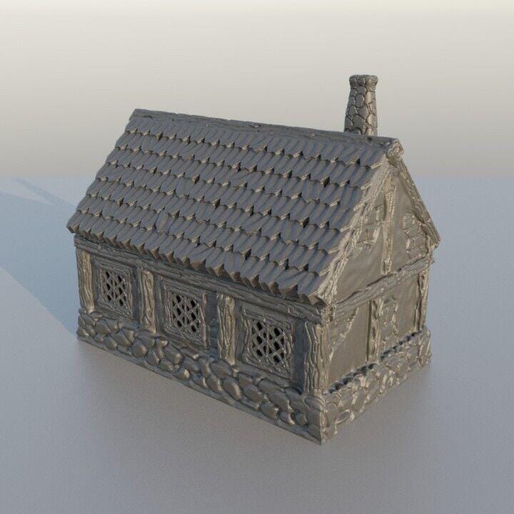 Commoner House Medieval 28mm DND Terrain | Tabletop Wargaming Scenery for Warhammer, Frostgrave & RPG | 3D Printed