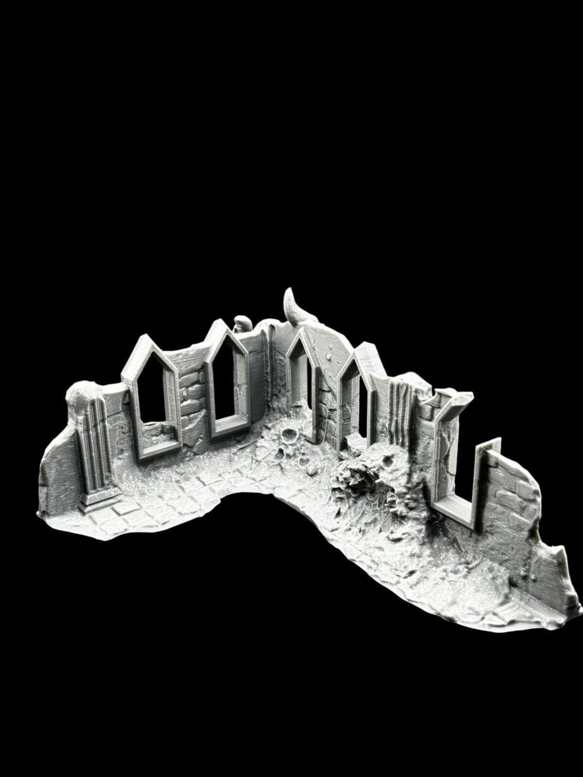Medium Infected Ruins Terrain Sci Fi Tabletop Scenery 3D Printed 2 pcs