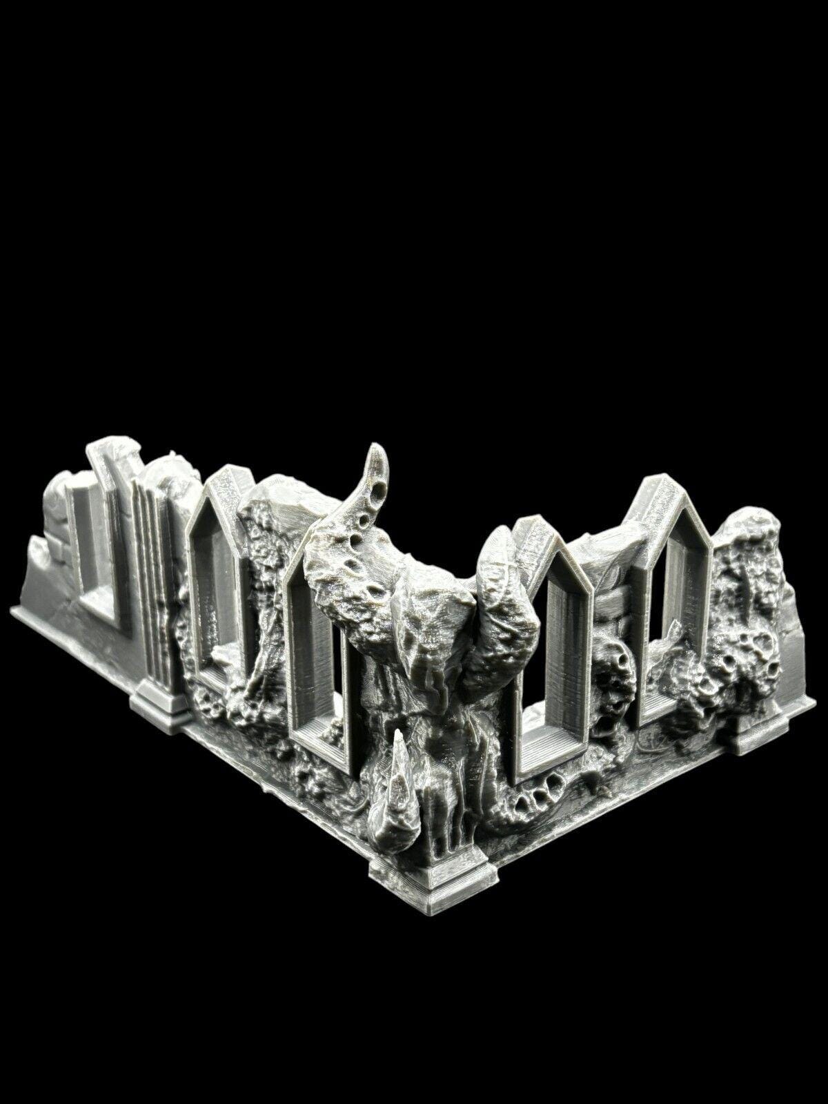 Medium Infected Ruins Terrain Sci Fi Tabletop Scenery 3D Printed 2 pcs