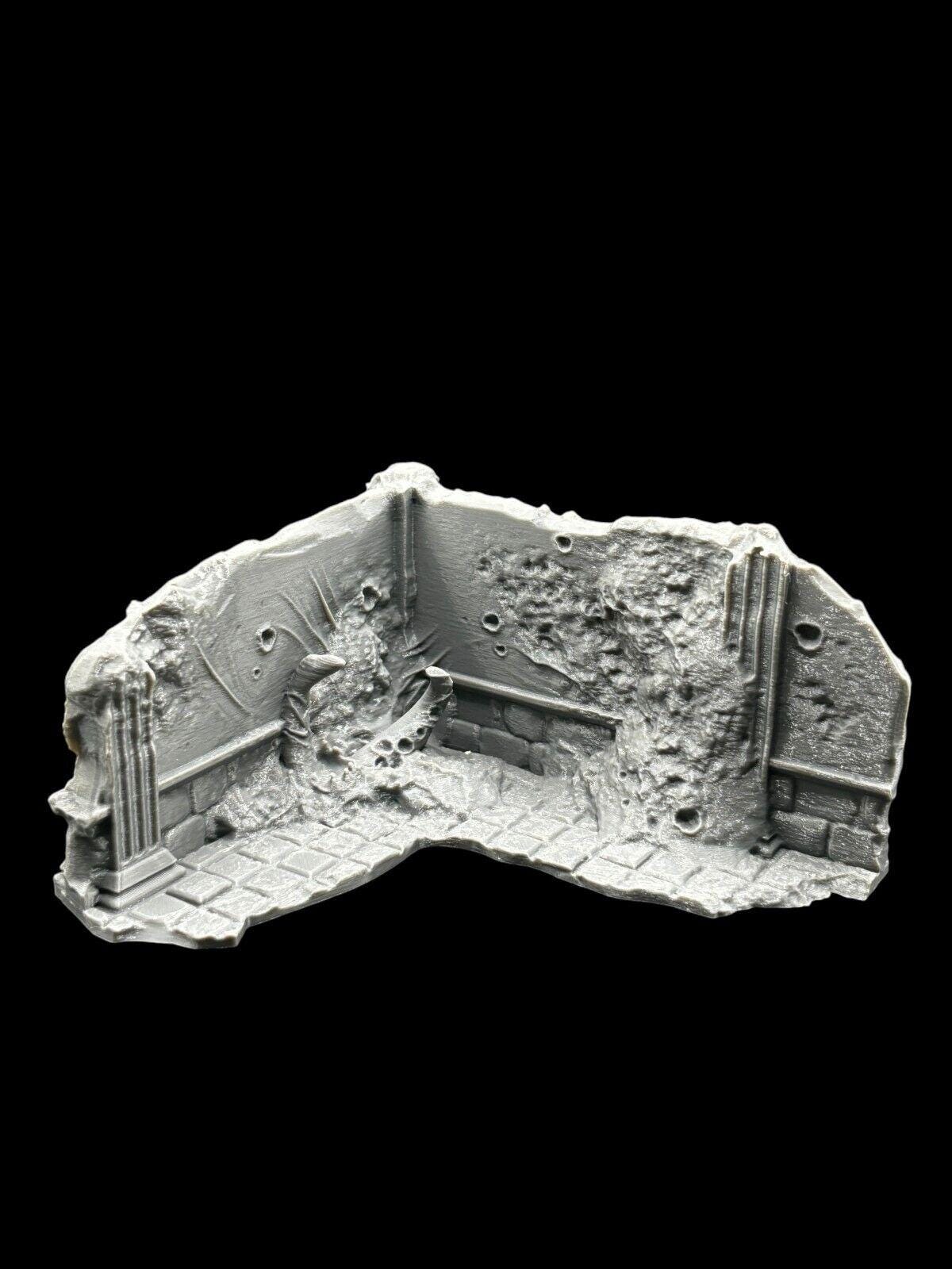 Medium Infected Ruins Terrain Sci Fi Tabletop Scenery 3D Printed 2 pcs