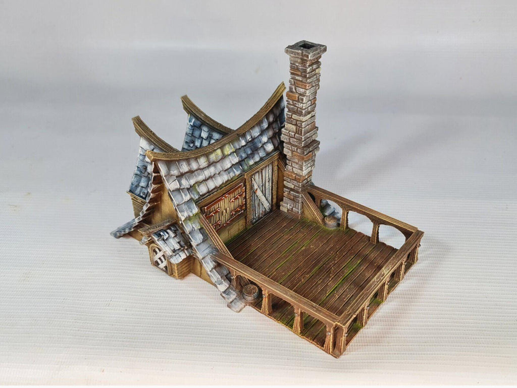River Masters Hut 28mm DND Terrain | Tabletop Wargaming Scenery for Warhammer, Frostgrave & RPG | Unpainted 3D Printed