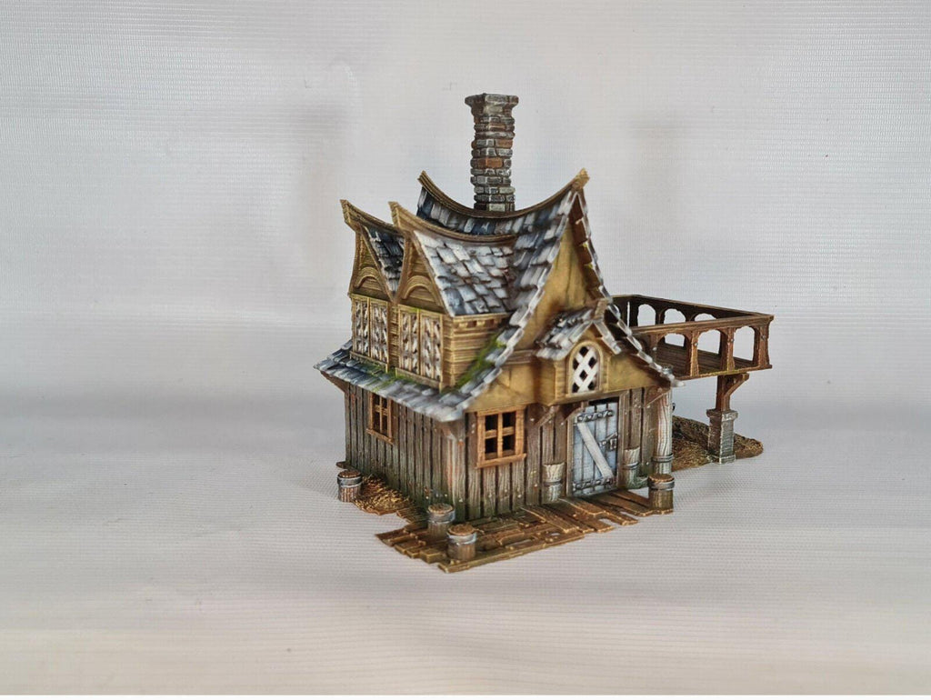 River Masters Hut 28mm DND Terrain | Tabletop Wargaming Scenery for Warhammer, Frostgrave & RPG | Unpainted 3D Printed
