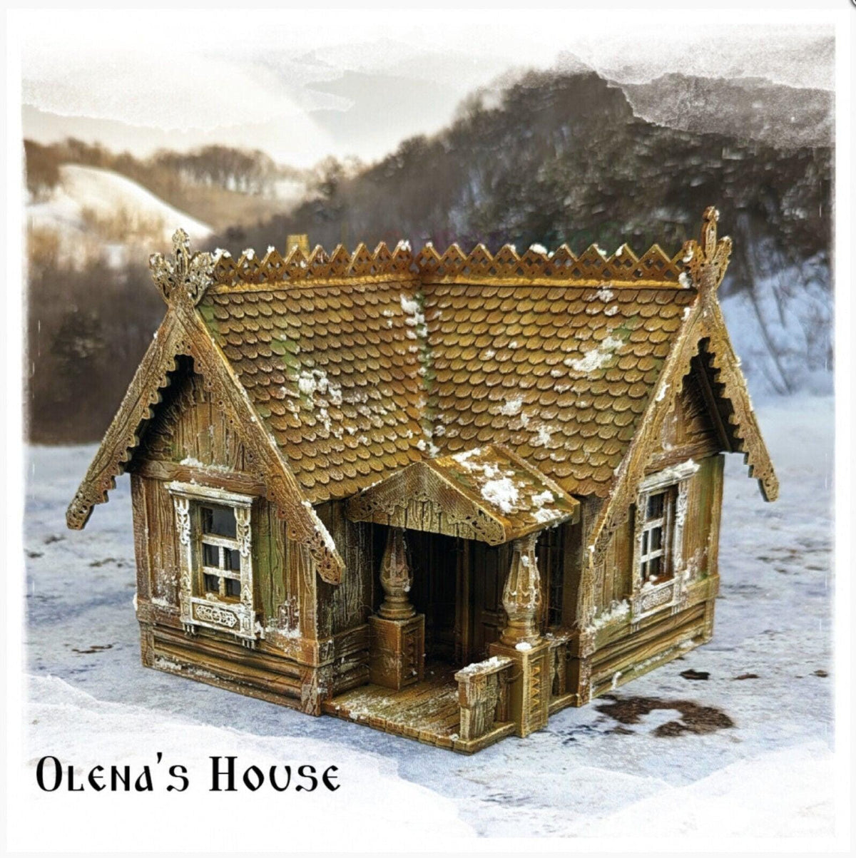 Olena's House 28mm DND Terrain | Tabletop Wargaming Scenery for Warhammer, Frostgrave & RPG | Unpainted 3D Printed