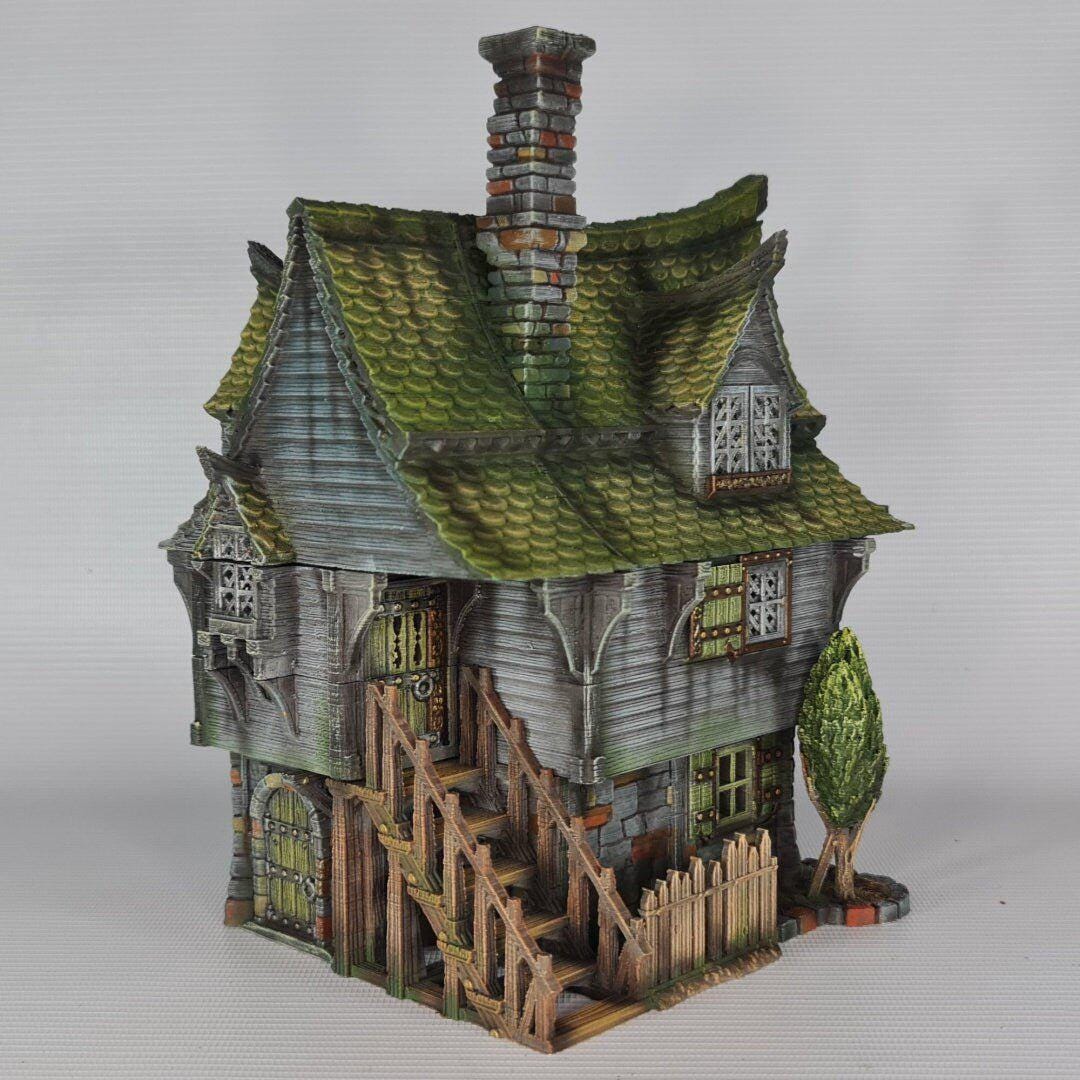 Cabbagetop House 28mm DND Terrain | Tabletop Wargaming Scenery for Warhammer, Frostgrave & RPG | Unpainted 3D Printed