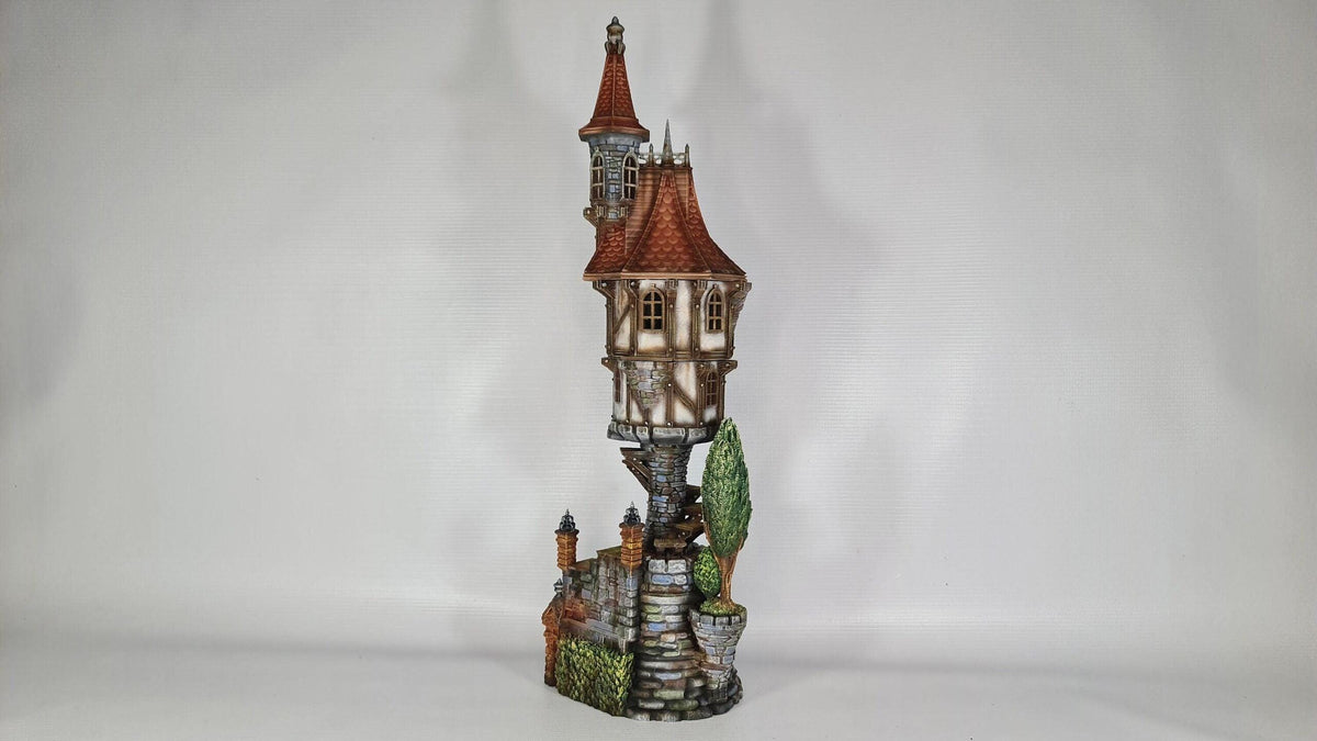 Steeple Manor 28mm DND Terrain | Tabletop Wargaming Scenery for Warhammer, Frostgrave & RPG | Unpainted 3D Printed