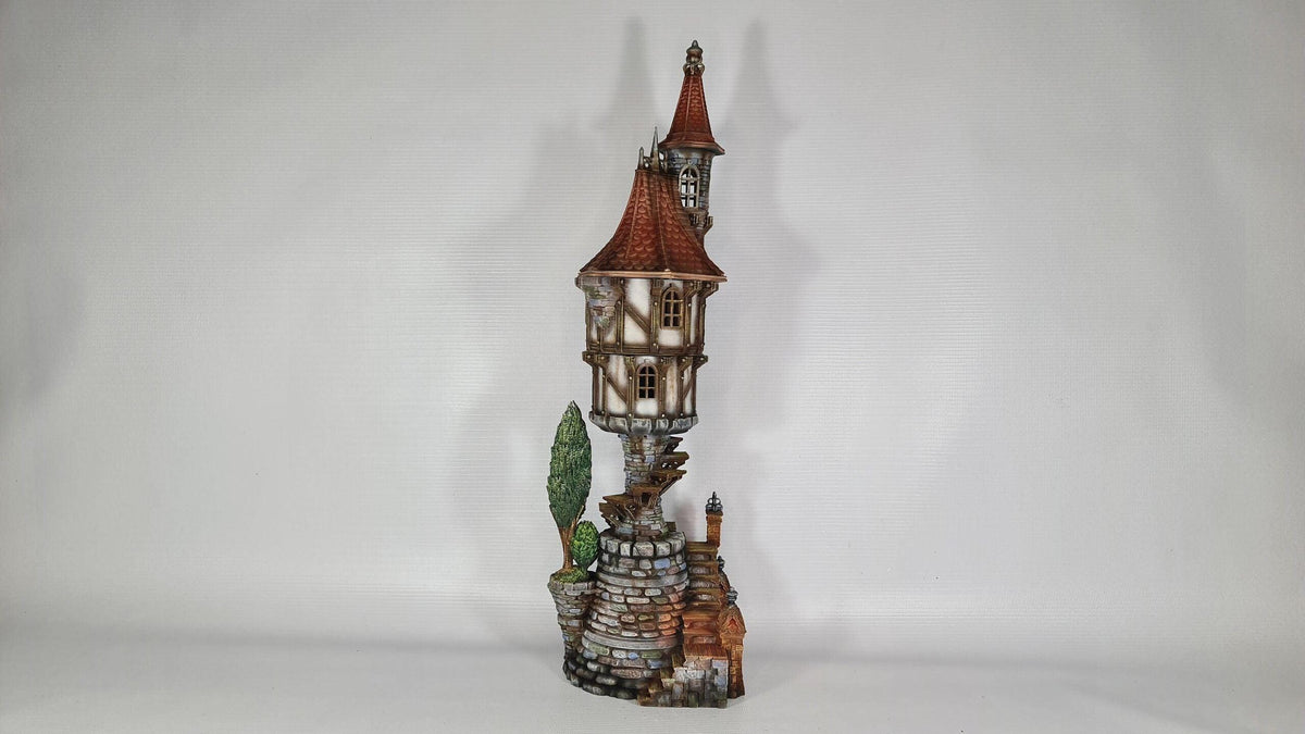Steeple Manor 28mm DND Terrain | Tabletop Wargaming Scenery for Warhammer, Frostgrave & RPG | Unpainted 3D Printed
