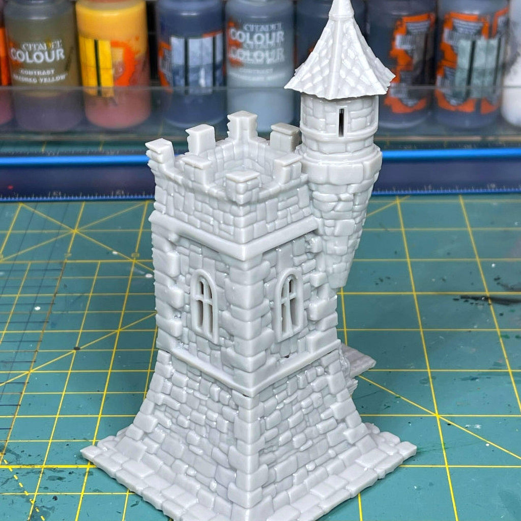 Watchmans Tower 28mm DND Terrain | Tabletop Wargaming Scenery for Warhammer, Frostgrave & RPG | Unpainted 3D Printed