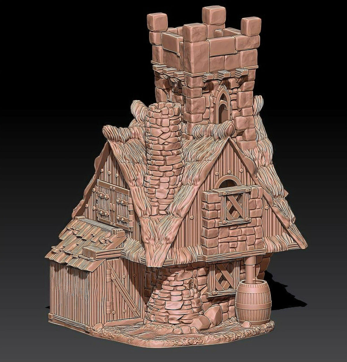 Hemlock Cottage 28mm DND Terrain | Tabletop Wargaming Scenery for Warhammer, Frostgrave & RPG | Unpainted 3D Printed