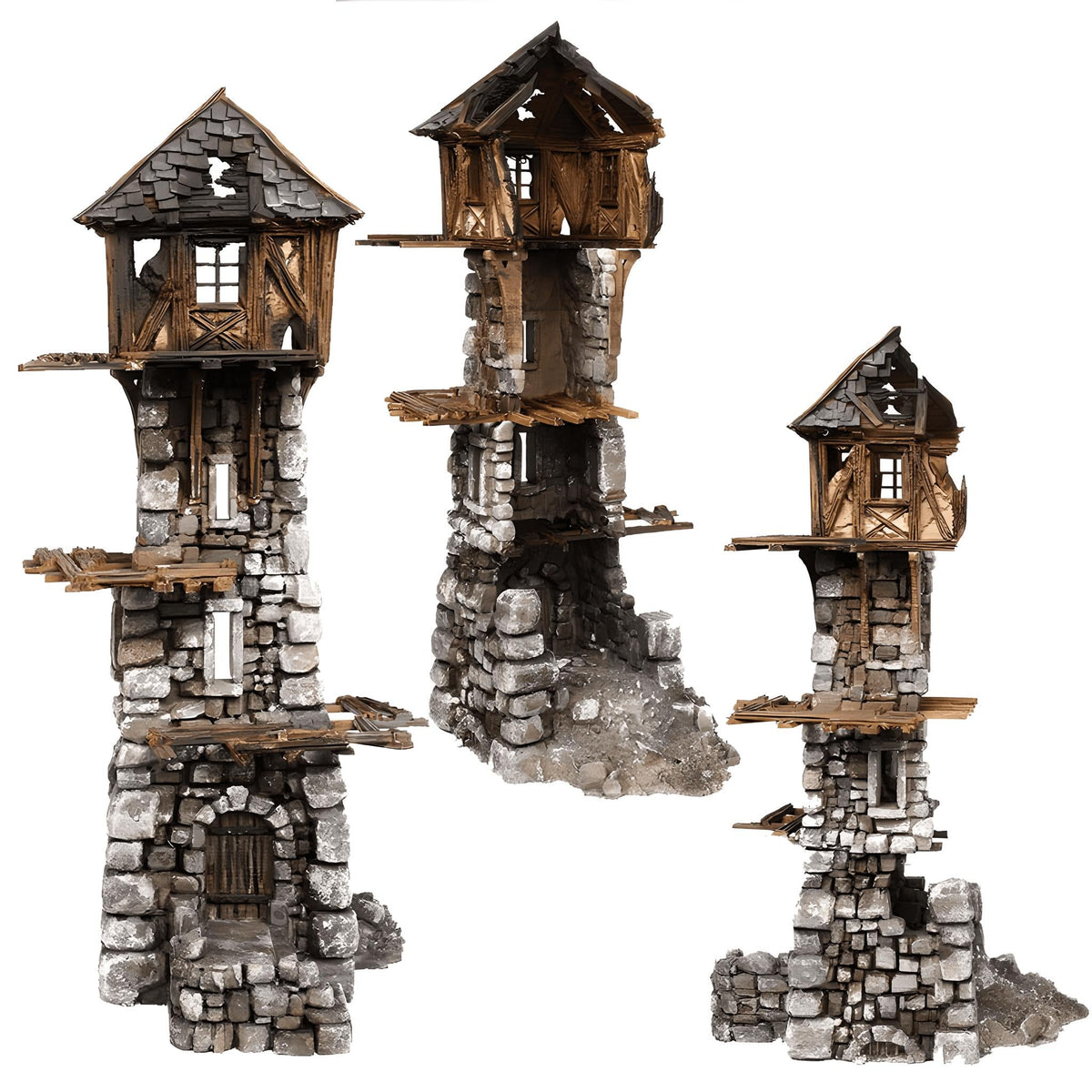 Ruined Medieval Tower 28mm DND Terrain | Tabletop Wargaming Scenery for Mordheim, Frostgrave & RPG | 3D Printed