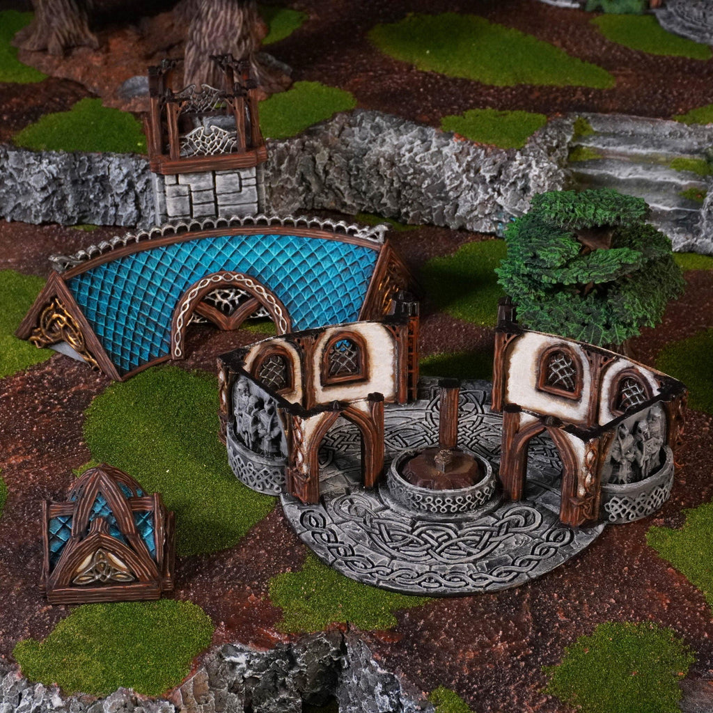 Elven Council Chamber 28mm DND Terrain | Tabletop Wargaming Scenery for Warhammer, Frostgrave & RPG | 3D Printed