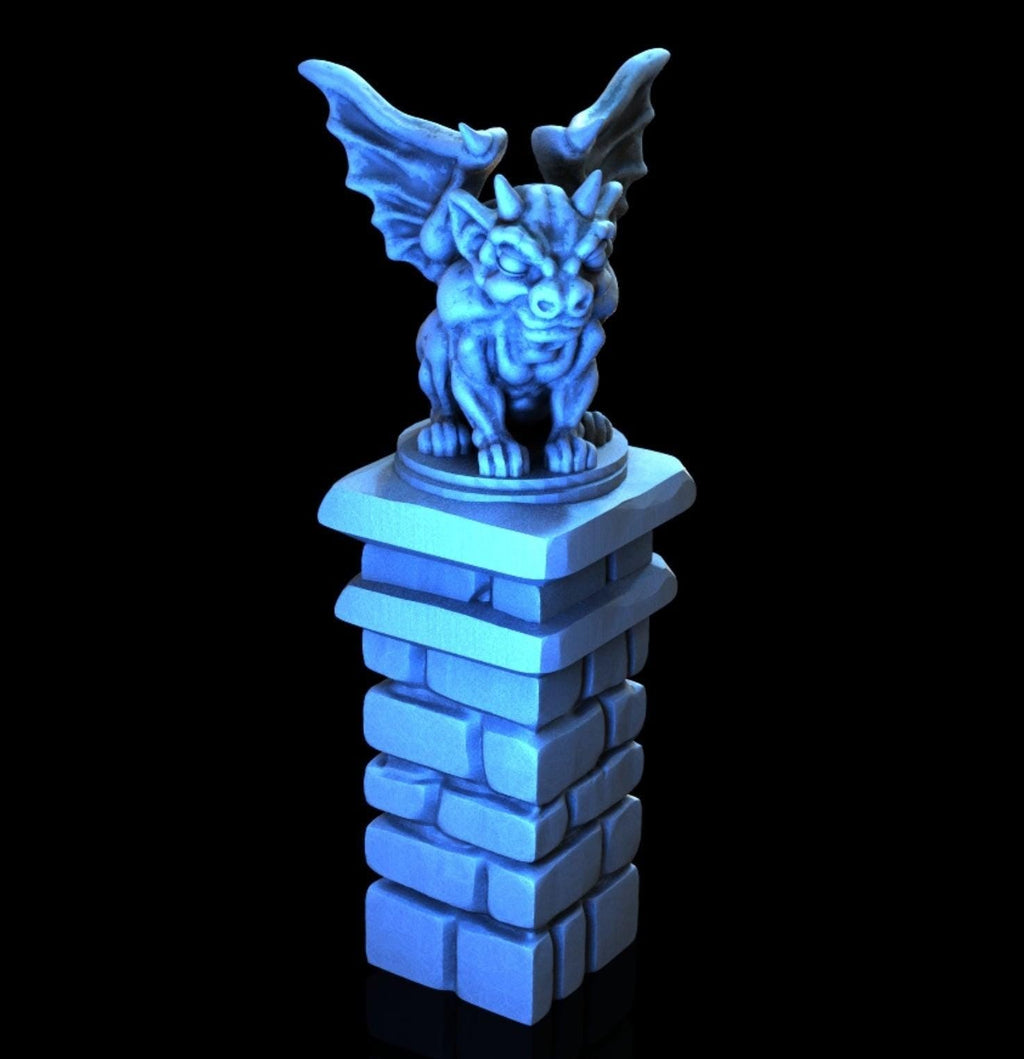 Gargoyle Statue 28mm DND Scatter Terrain | Tabletop Wargaming Scenery for Warhammer, Frostgrave & RPG | 3D Printed