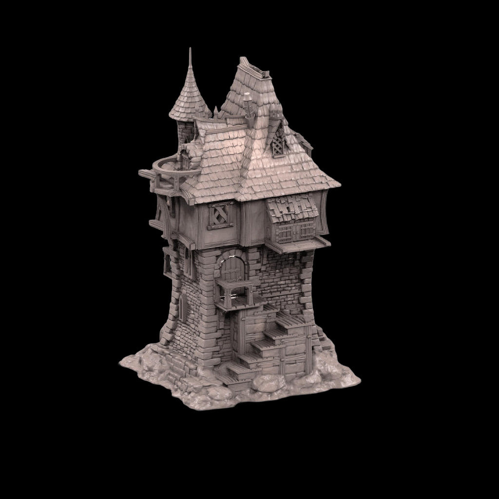 Archmage's Manor 28mm DND Terrain | Tabletop Wargaming Scenery for Warhammer, Frostgrave & RPG | Unpainted 3D Printed