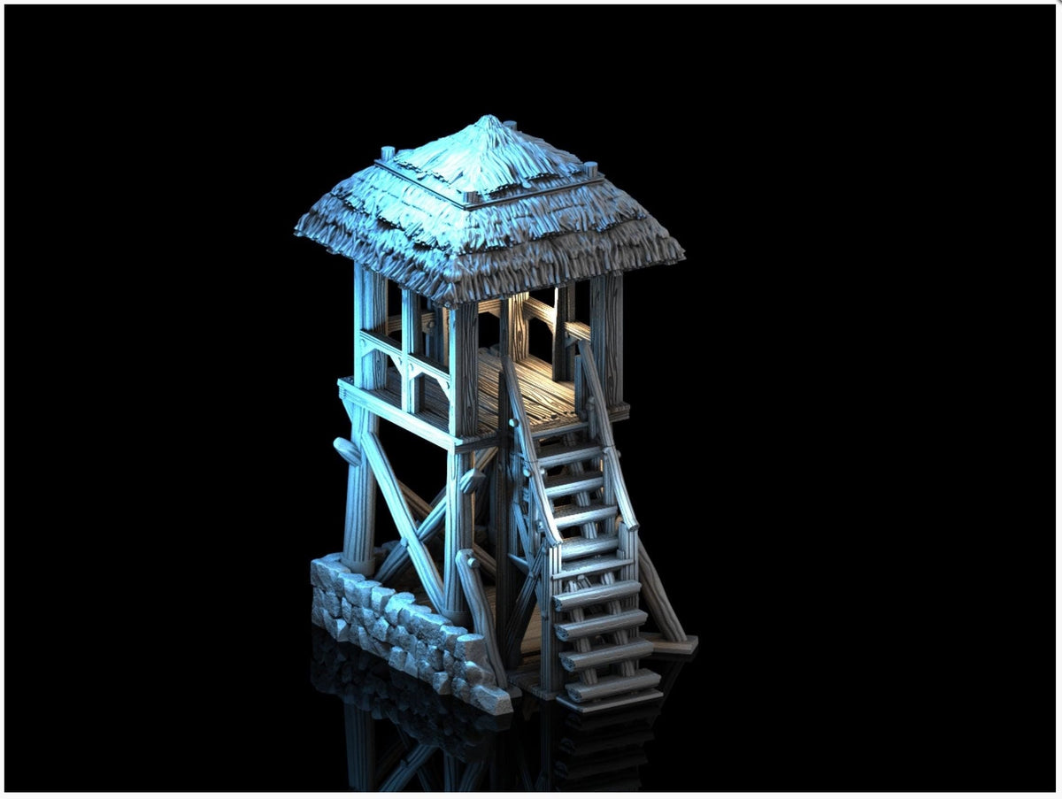 Watchtower 28mm DND Terrain | Tabletop Wargaming Scenery for Warhammer, Frostgrave & RPG | Unpainted 3D Printed