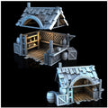 Market Stall 28mm DND Scatter Terrain | Tabletop Wargaming Scenery for Warhammer, Frostgrave & RPG | Unpainted 3D Printed