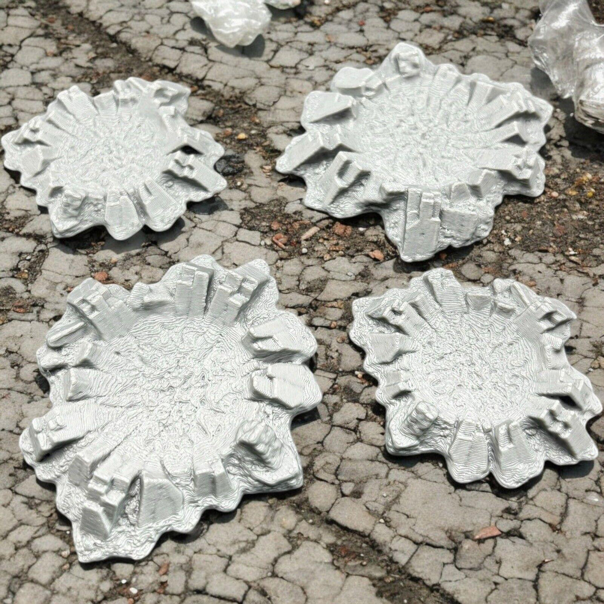 4x 28mm Craters for Tabletop Gaming For Games Like Warhammer - 3D Printed