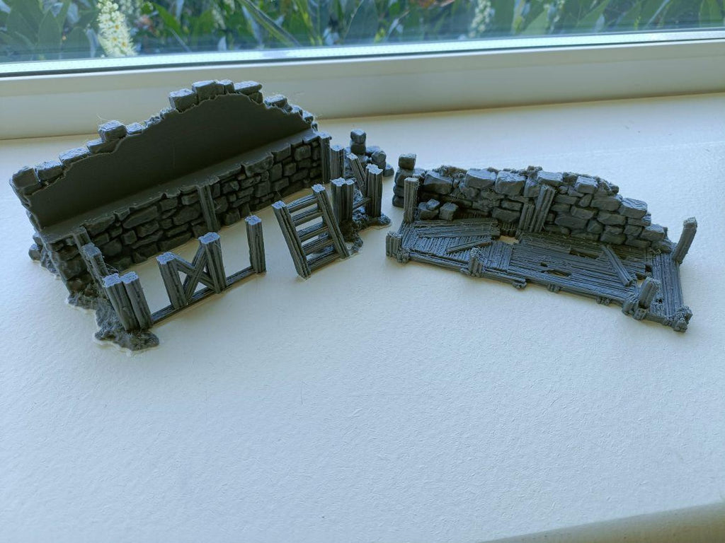 Rubble Barricades 28mm DND Scatter Terrain | Tabletop Wargaming Cover for Mordheim, Frostgrave & RPG | 3D Printed