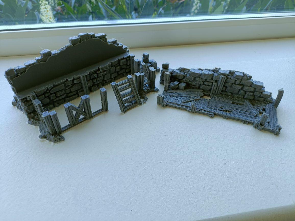 Rubble Barricades 28mm DND Scatter Terrain | Tabletop Wargaming Cover for Mordheim, Frostgrave & RPG | 3D Printed