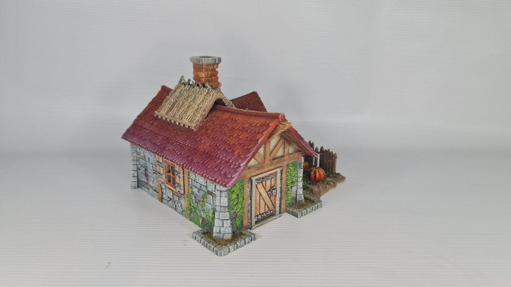 Pumpkin Cottage 28mm DND Terrain | Tabletop Wargaming Scenery for Warhammer, Frostgrave & RPG | Unpainted 3D Printed