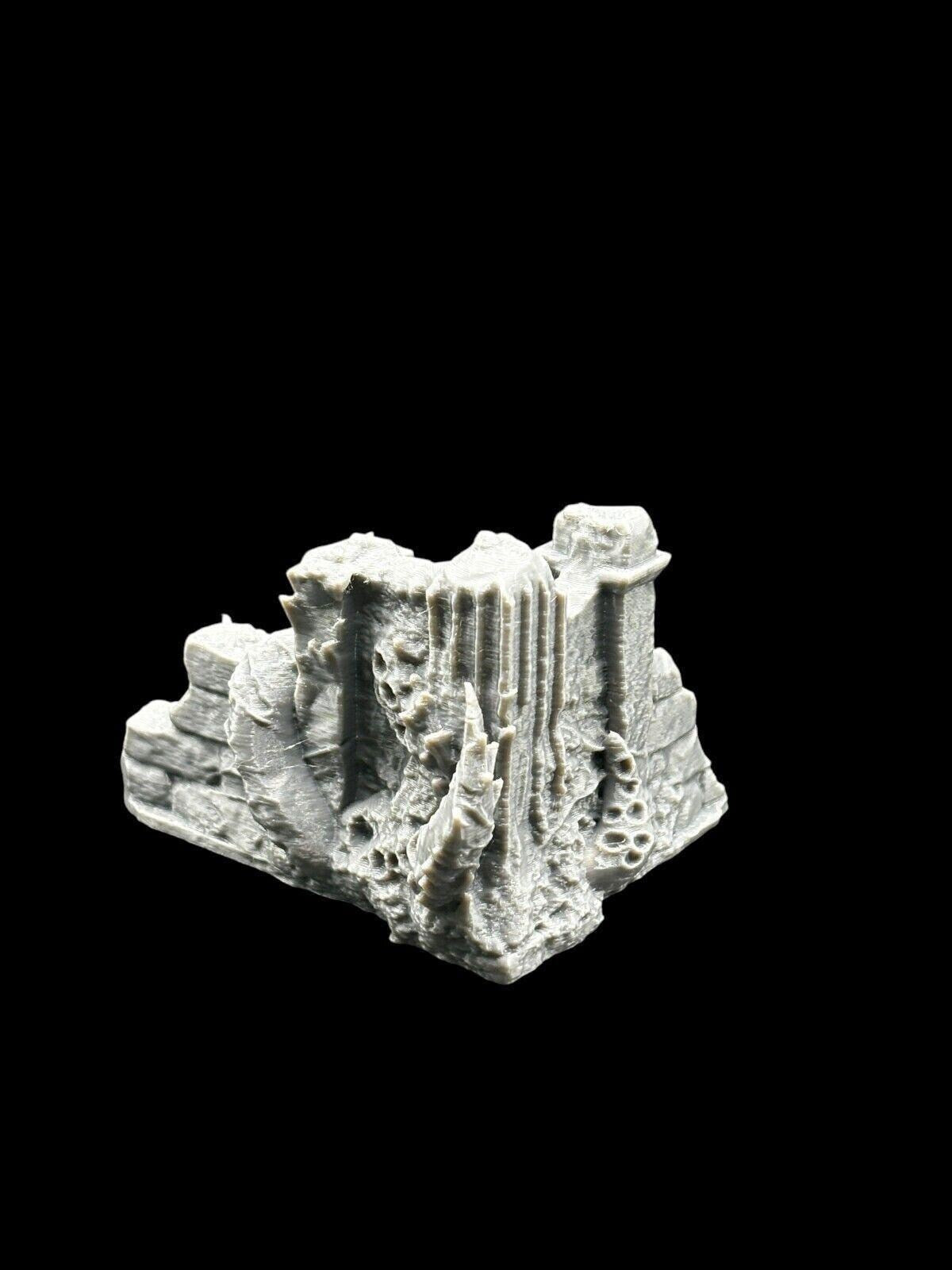 Small Infected Ruins Terrain Sci Fi Tabletop Scenery 3D Printed 3 pcs