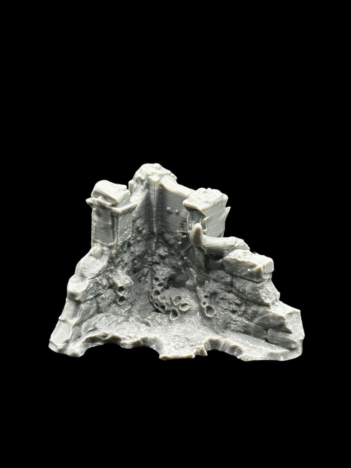 Small Infected Ruins Terrain Sci Fi Tabletop Scenery 3D Printed 3 pcs
