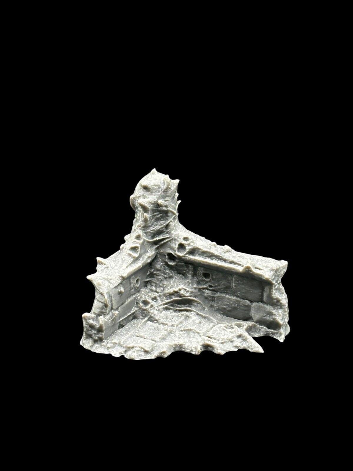 Small Infected Ruins Terrain Sci Fi Tabletop Scenery 3D Printed 3 pcs