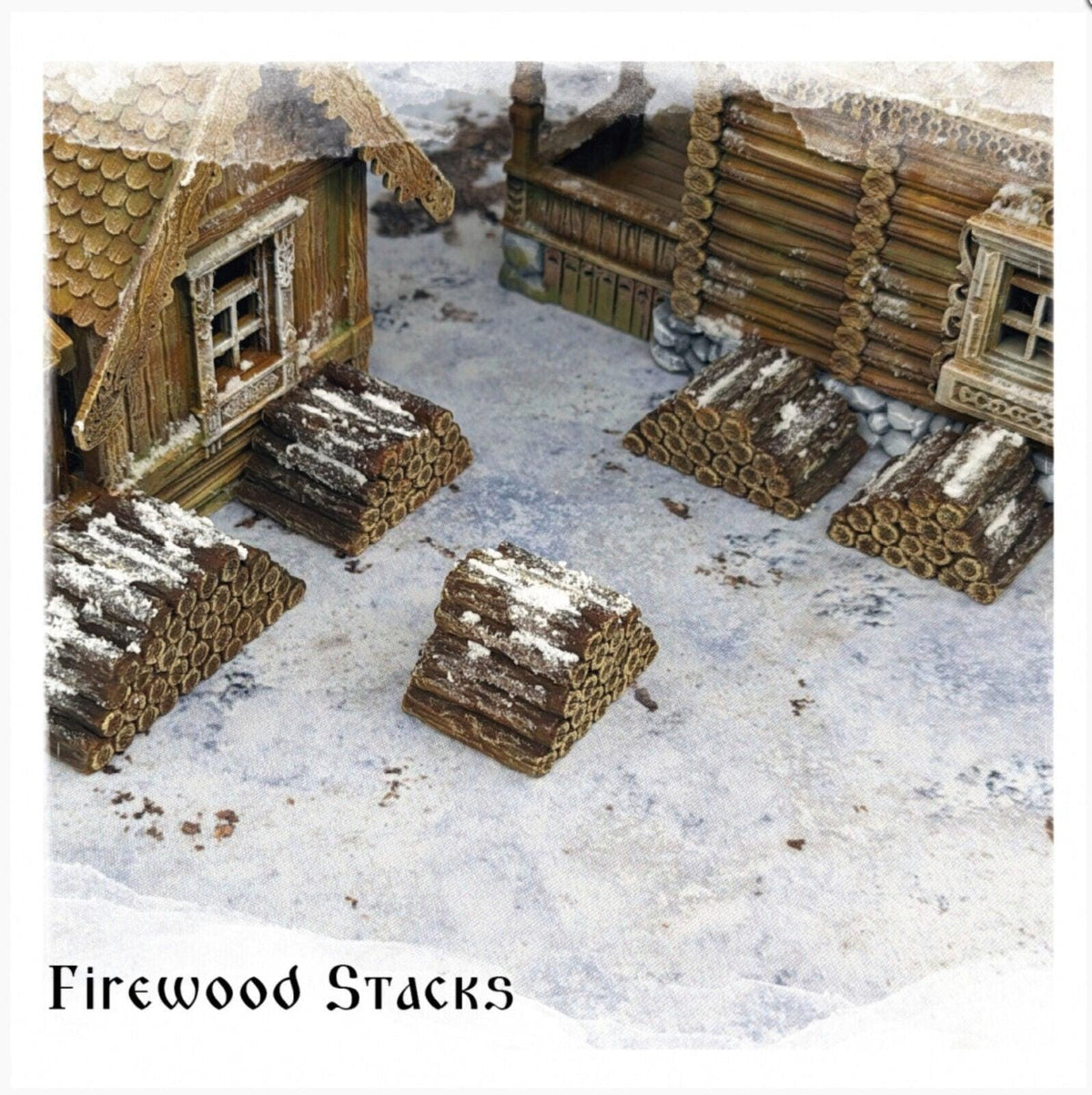 5x Firewood Stacks 28mm DND Scatter Terrain | Tabletop Wargaming Scenery for Warhammer, Frostgrave & RPG | 3D Printed