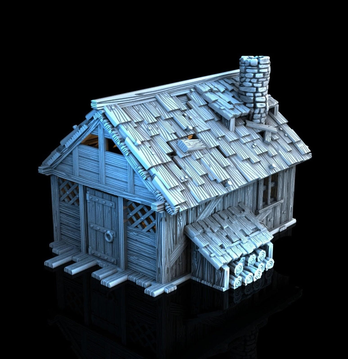 Lumberjack House 28mm DND Terrain | Tabletop Wargaming Scenery for Warhammer, Frostgrave & RPG | Unpainted 3D Printed