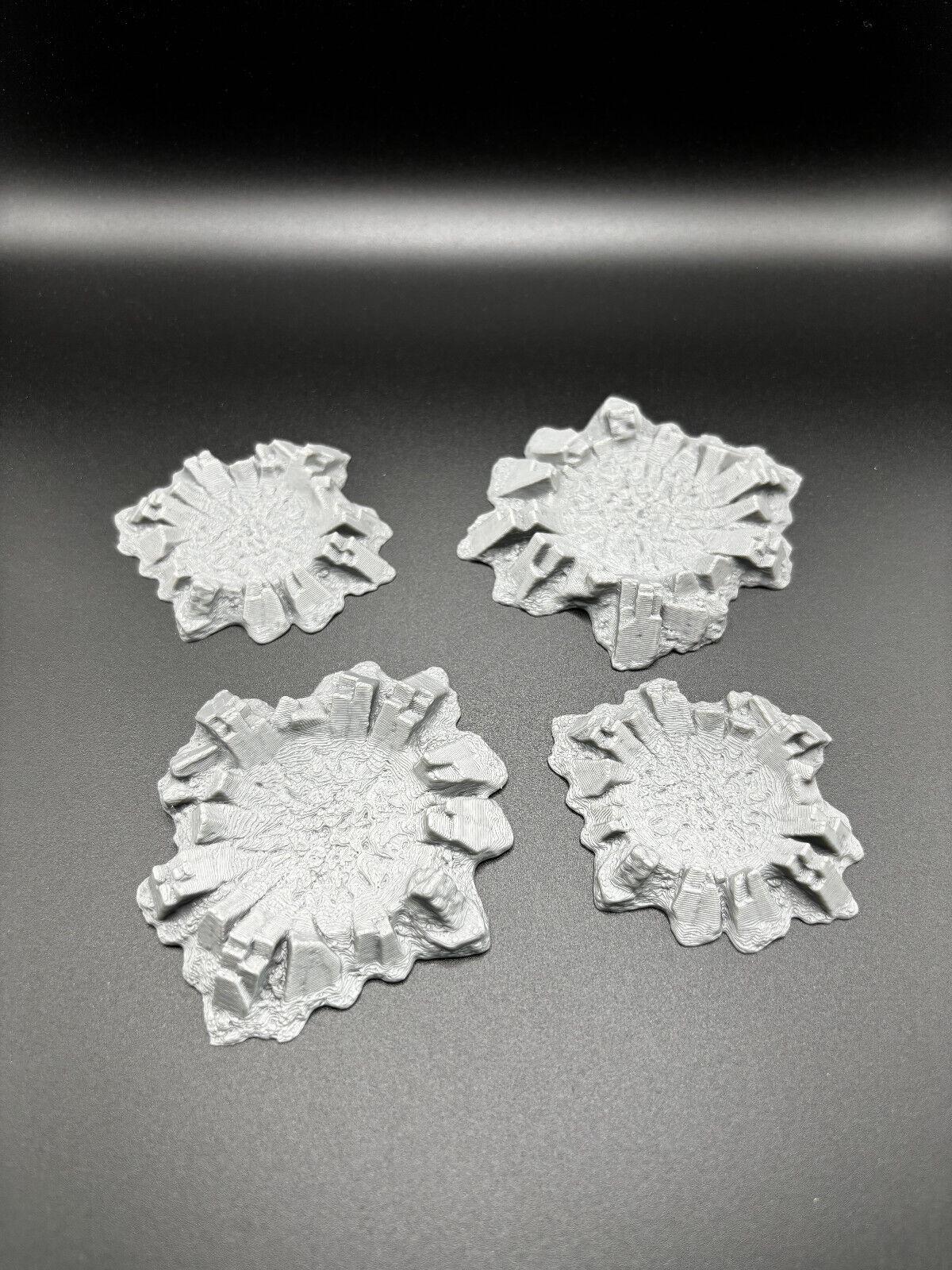 4x 28mm Craters for Tabletop Gaming For Games Like Warhammer - 3D Printed