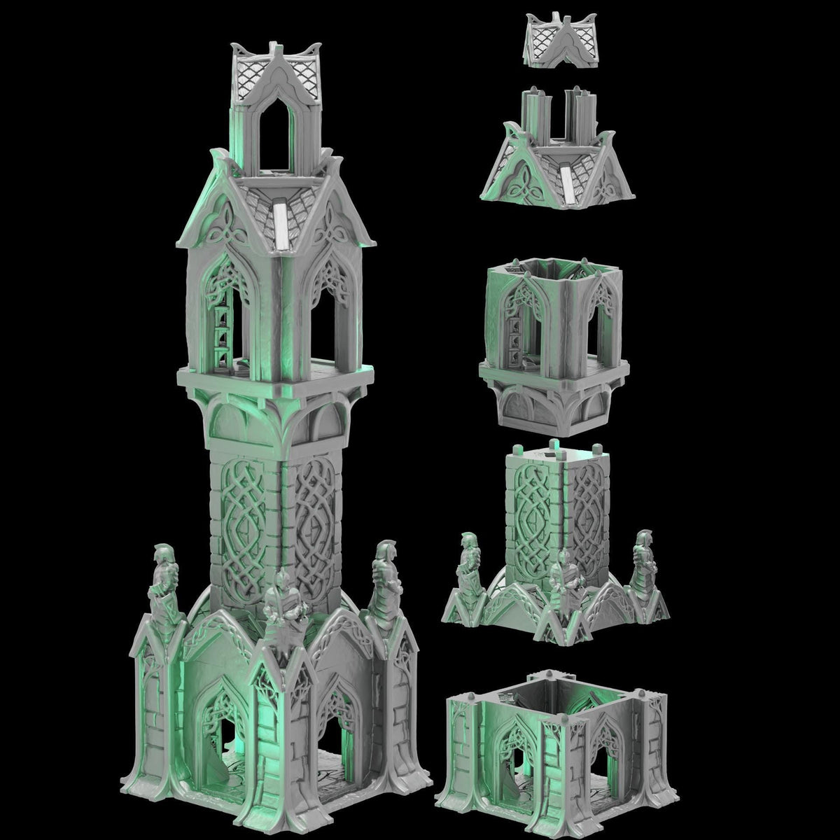 Elven Watchtower 28mm DND Terrain | Tabletop Wargaming Scenery for Warhammer, Frostgrave & RPG | Unpainted 3D Printed