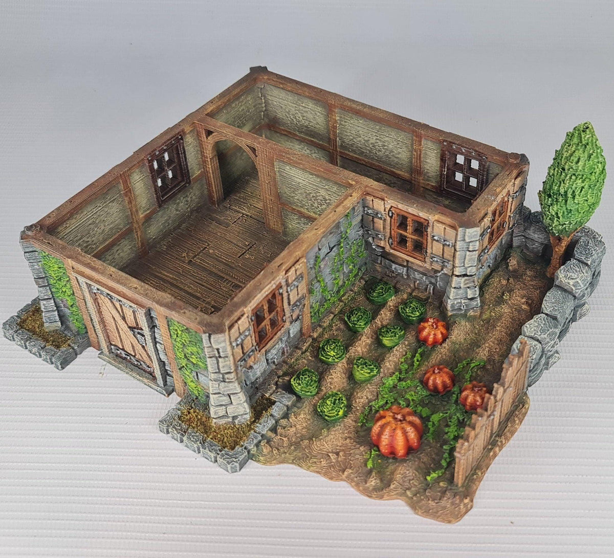 Pumpkin Cottage 28mm DND Terrain | Tabletop Wargaming Scenery for Warhammer, Frostgrave & RPG | Unpainted 3D Printed