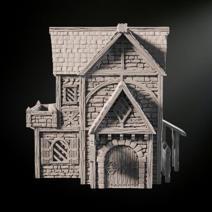 Apothecary House Medieval 28mm DND Terrain | Tabletop Wargaming Scenery for Warhammer, Frostgrave & RPG | 3D Printed