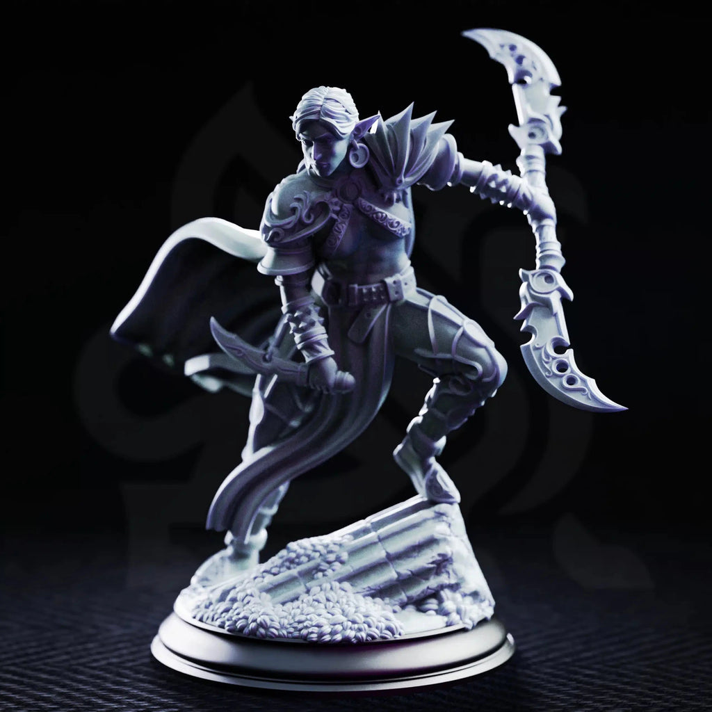 Ilyara Deri – Assassin of the Waning Moon - 3D Printed Rogue Miniature - Just Re-Roll