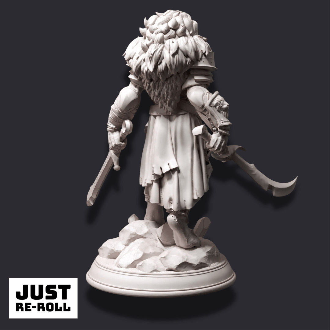 Kiz Ai’er – The Lionheart - 3D Printed Barbarian Miniature - Just Re-Roll