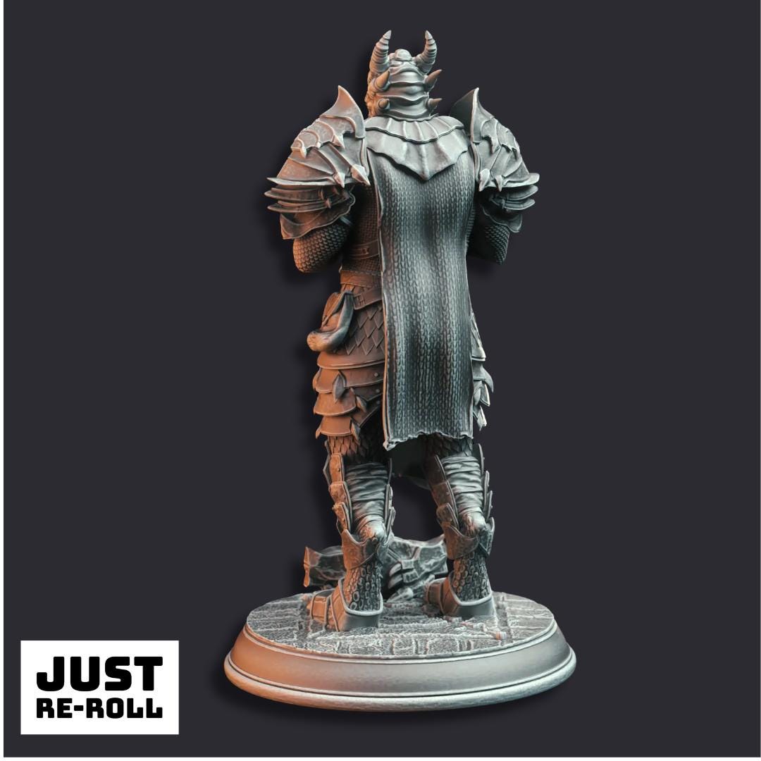 Knights of the Dragon - 3D Printed Fighter Character Miniature - Just Re - Roll