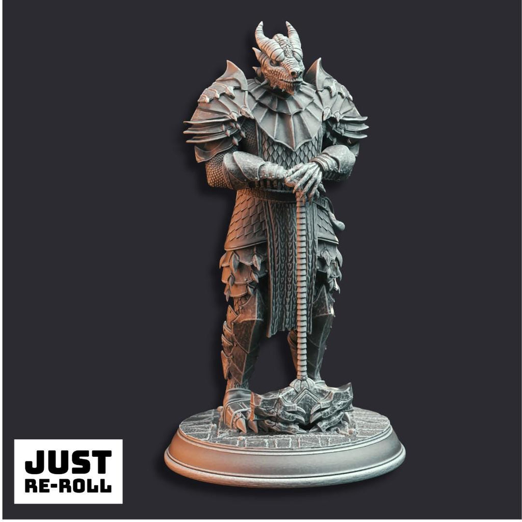 Knights of the Dragon - 3D Printed Fighter Character Miniature - Just Re - Roll