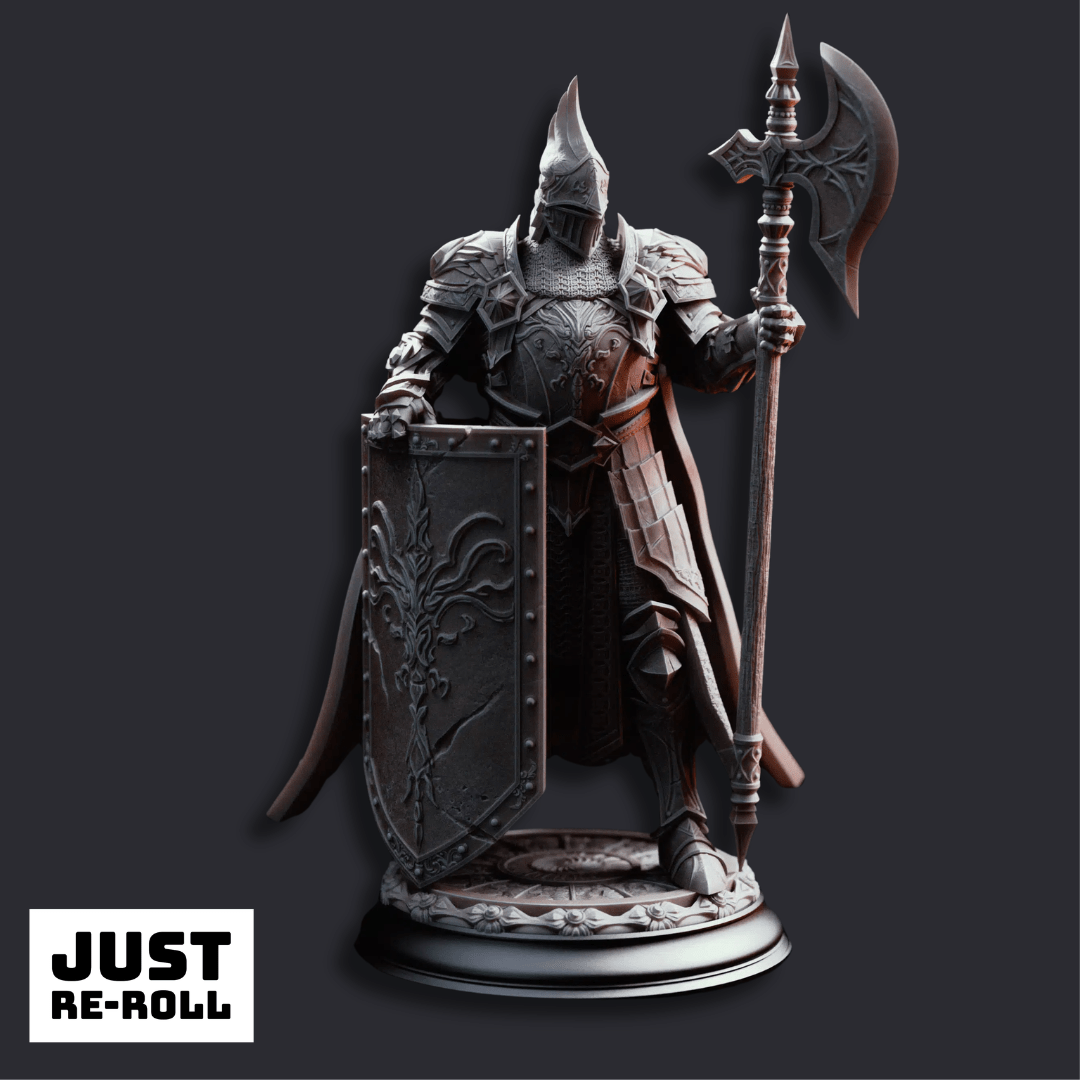 Lars von Findros Elite Knight of the North - 3D Printed Fighter Miniature - Just Re-Roll