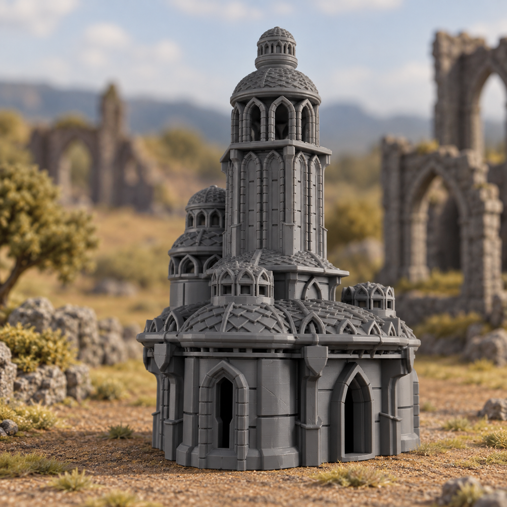 Lost City Tower 28mm DND Terrain Set 2 | Tabletop Wargaming Ruins for Warhammer, Frostgrave & RPG | 3D Printed