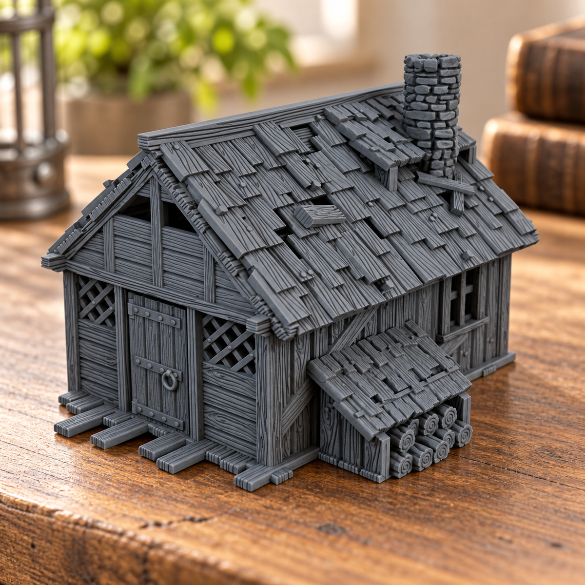 Lumberjack House 28mm DND Terrain | Tabletop Wargaming Scenery for Warhammer, Frostgrave & RPG | Unpainted 3D Printed