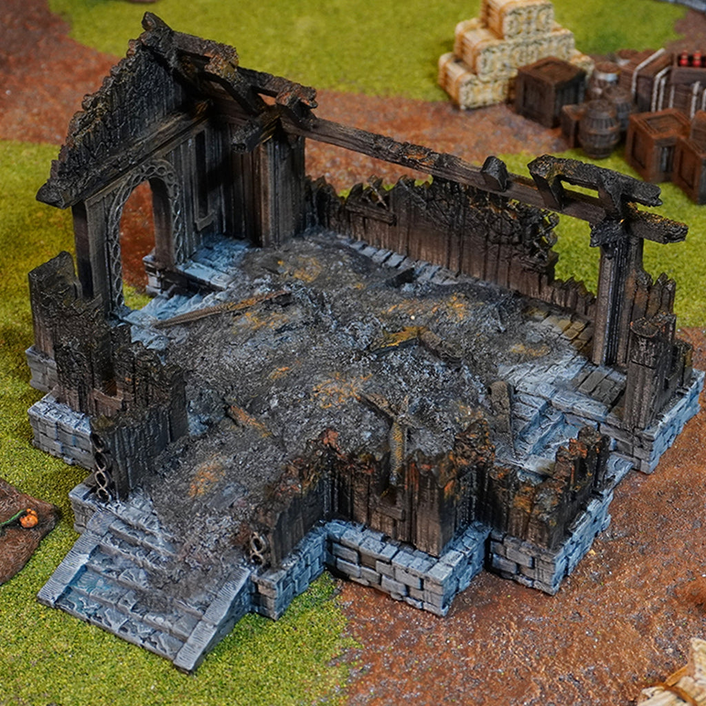 Mead Hall Ruin - 28mm Tabletop Terrain for Epic Adventures