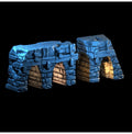 Medieval Town Stone Bridge Ruins – 28mm Terrain, Unpainted