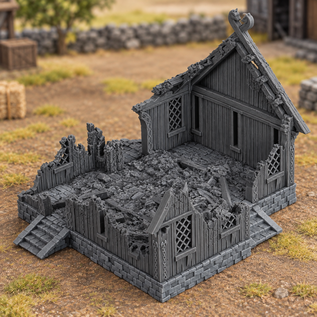 Merchant House Ruin - 28mm Tabletop Terrain for Epic Adventures