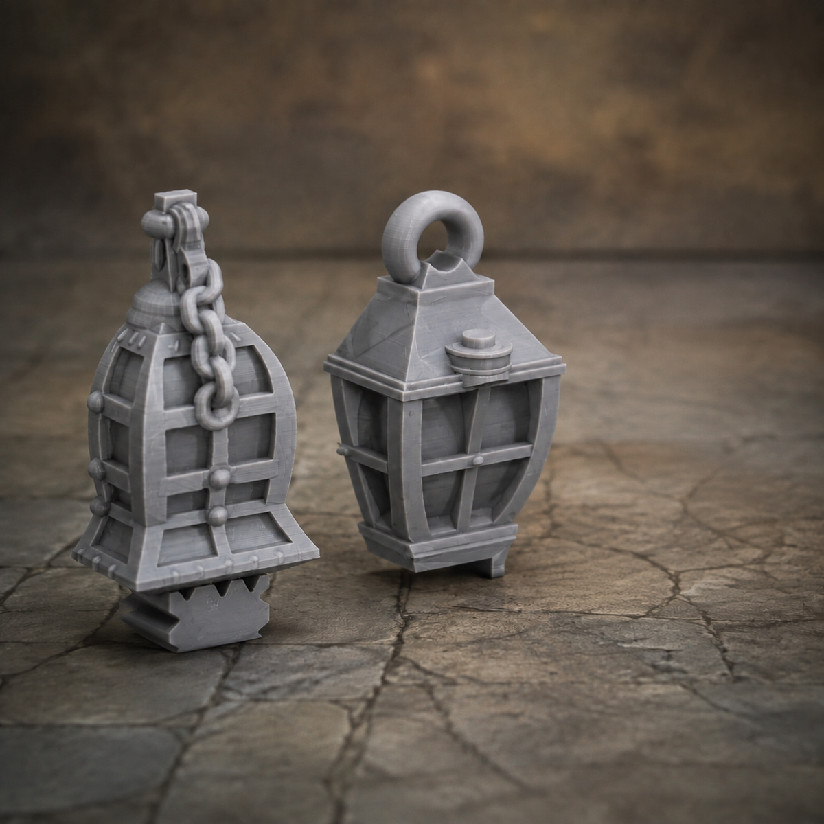 Medieval Town Lanterns – 28mm Fantasy Terrain, Unpainted