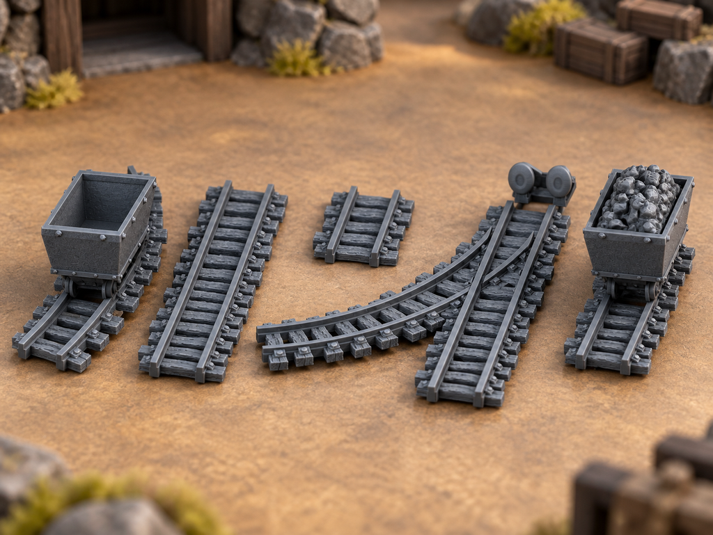 Medieval Town Mine Set 2 – 28mm Fantasy Terrain, Unpainted