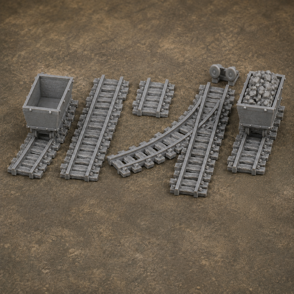 Medieval Town Mine Set 2 – 28mm Fantasy Terrain, Unpainted