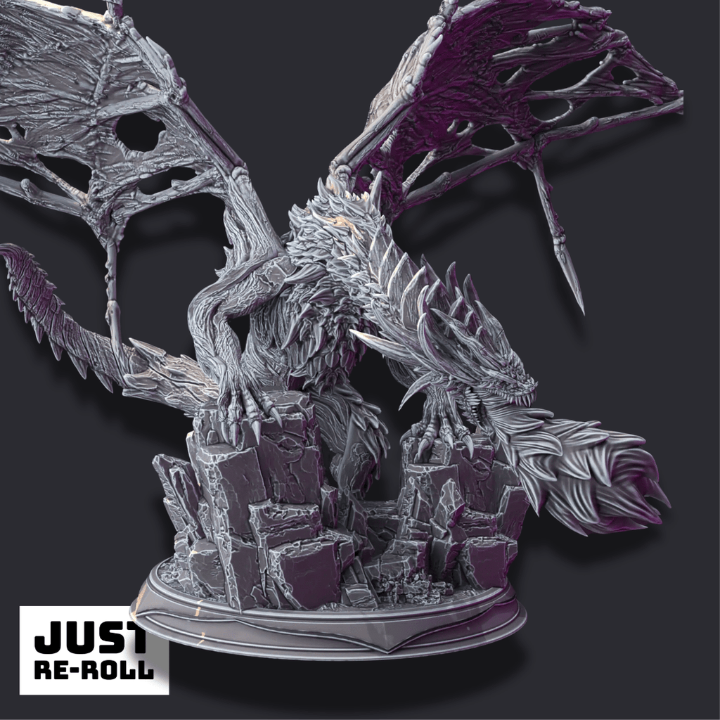 Nerevin – Undead Dragon - 3D Monster Dragon Miniature - Just Re-Roll