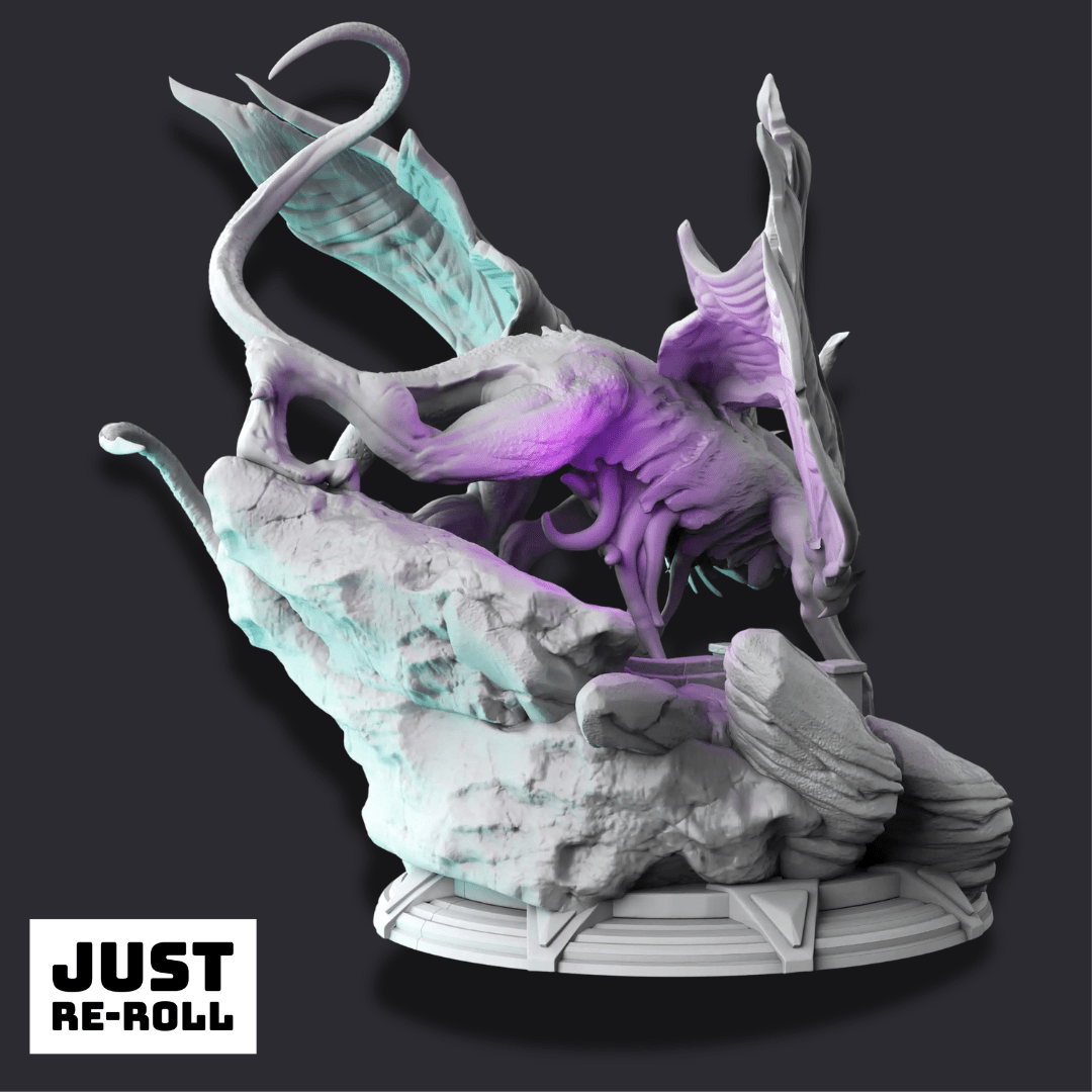 Nilth – The Psionic Dragon - 3D Monster Dragon Miniature - Just Re-Roll